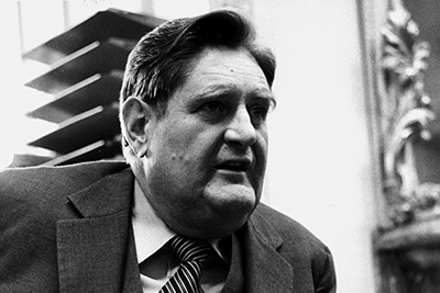 Black and white portrait of Heflin